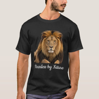 天然ライオングラフィックTシャツ|パワフル Tシャツ
