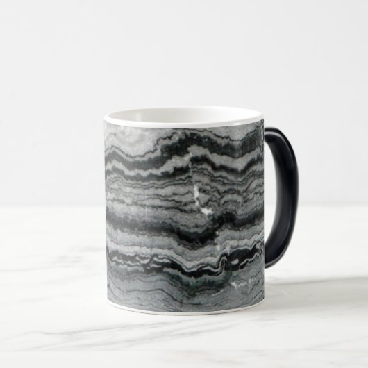 天然宝石白黒アゲート大理石石 モーフィングマグカップ (正面右)