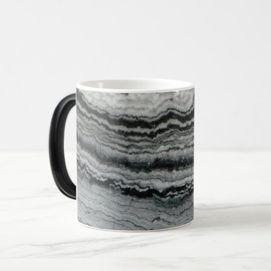 天然宝石白黒アゲート大理石石 モーフィングマグカップ (正面左)