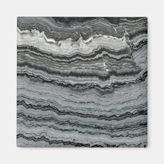 天然宝石白黒レース大理石 マグネット (正面)