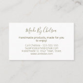 天然手オーガニック作り石鹸スクラブ体バター 名刺 (裏面)