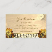 天然明茶色の木目とイニシャルフローラ 名刺 (裏面)