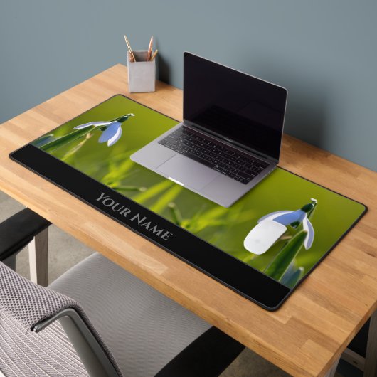 天然春の花の雪片の花 デスクマット (オフィス2)