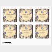 天然木の樹皮の木目製品のラベルのロゴ スクエアシール (シート)