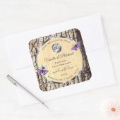 天然木の樹皮の木目製品のラベルのロゴ スクエアシール (封筒)