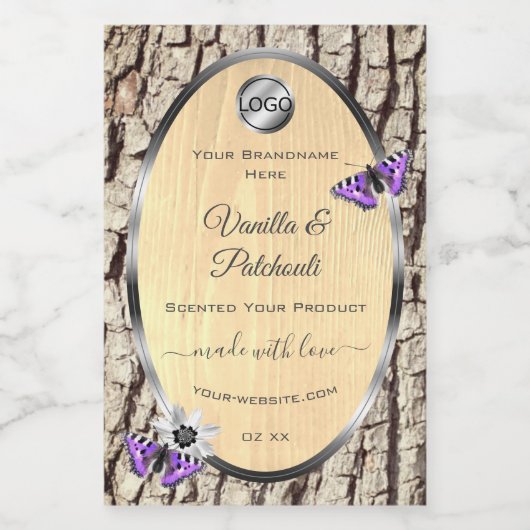 天然木の樹皮の木目製品のラベルのロゴ フードラベル (シングルラベル)