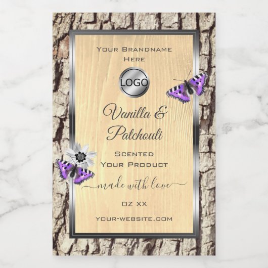 天然木の樹皮の木目製品のラベルのロゴ フードラベル (シングルラベル)