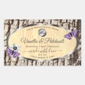 天然木の樹皮の木目製品のラベルのロゴ 長方形シール (正面)