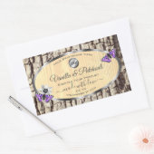 天然木の樹皮の木目製品のラベルのロゴ 長方形シール (封筒)