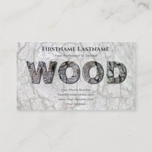 天然木の樹皮オーガニック木文字100% 名刺 (裏面)