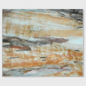 天然木の樹皮カラフルオレンジと灰色の写真 ラッピングペーパー (フラット)