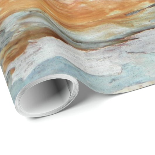 天然木の樹皮カラフルオレンジと灰色の写真 ラッピングペーパー (ロールコーナー)