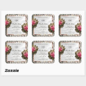 天然木の樹皮ホワイトウッド製品ラベルのロゴ スクエアシール (シート)