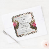 天然木の樹皮ホワイトウッド製品ラベルのロゴ スクエアシール (封筒)