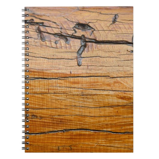 天然木の背景、木のスライスとオーガニックt ノートブック (正面)