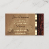 天然木バークウッドグレインオーバル金ゴールドロ縁どゴロ 名刺 (裏面)