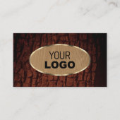 天然木バークウッドグレインオーバル金ゴールドロ縁どゴロ 名刺 (正面)