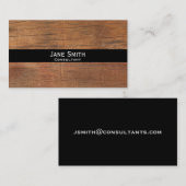 天然木材スタイリッシュトレンディーコンサルタモダンント 名刺 (正面/裏面)