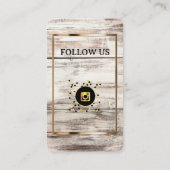 天然木材スタイル – ソーシャルメディアQRコード 名刺 (裏面)