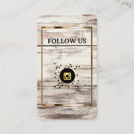 天然木材スタイル – ソーシャルメディアQRコード 名刺 (裏面)