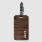 天然木材パネル – 水平の木目パターン ラゲッジタグ (正面縦)