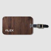 天然木材パネル – 水平の木目パターン ラゲッジタグ (正面横)