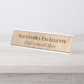 天然木目モダンカスタム デスクネームプレート (正面)