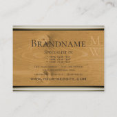 天然木目木板素朴モノグラム 名刺 (裏面)