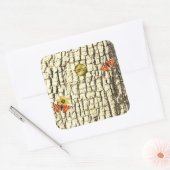 天然木目木皮製品ラベルロゴ スクエアシール (封筒)