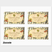 天然木目木皮製品ラベルロゴ 長方形シール (シート)