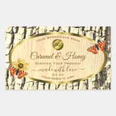 天然木目木皮製品ラベルロゴ 長方形シール (正面)