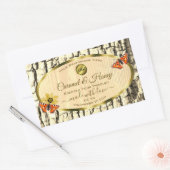 天然木目木皮製品ラベルロゴ 長方形シール (封筒)