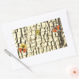 天然木目木皮製品ラベルロゴ 長方形シール