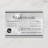 天然木目白木板のロゴモダン 名刺 (裏面)