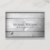 天然木目白木板シルバーグレー 名刺 (正面)