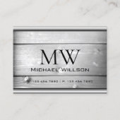 天然木目白木板モノグラム 名刺 (正面)