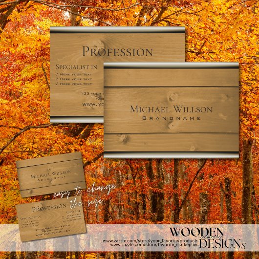 天然木目素朴木板 名刺