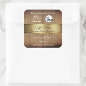 天然木目製品ラベル金ゴールドデコールロゴ スクエアシール (バッグ)