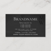 天然木目黒木板モノグラム 名刺 (裏面)