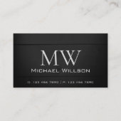 天然木目黒木板モノグラム 名刺 (正面)