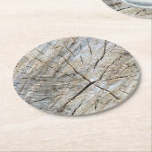 天然木素朴材 ラウンドペーパーコースター (アングル)