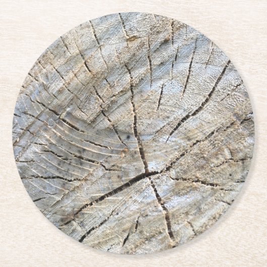 天然木素朴材 ラウンドペーパーコースター (正面)