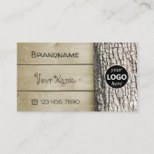 天然木素朴板ツリーバークグレインロゴ 名刺 (正面)