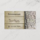 天然木素朴板ツリーバークモノグラム 名刺 (正面)