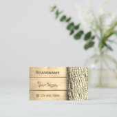 天然木素朴板ツリー樹皮の木目 名刺 (スタンド正面)