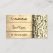 天然木素朴板ツリー樹皮の木目 名刺 (正面)