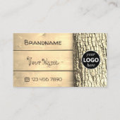 天然木素朴板ツリー樹皮グレインロゴ 名刺 (正面)