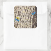 天然木素朴樹皮の木目製品ラベル スクエアシール (バッグ)