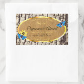 天然木素朴樹皮の木目製品ラベル 長方形シール (バッグ)