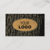 天然木素朴樹皮粒穀物金ゴールド縁どロゴ 名刺 (正面)